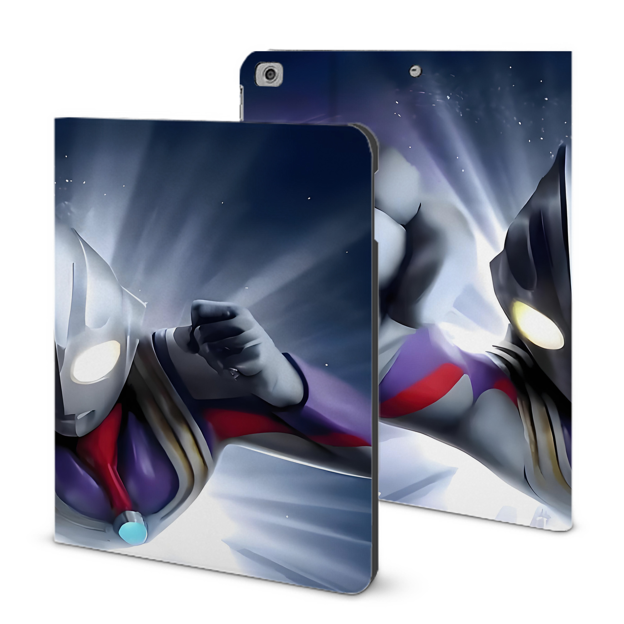 （画像用） ウルトラマン Ultraman IPad ケース ブック型 PUレザー TPU 耐衝撃 軽量 薄型 ペン収納なし 全面保護 IPad 各モデル対応